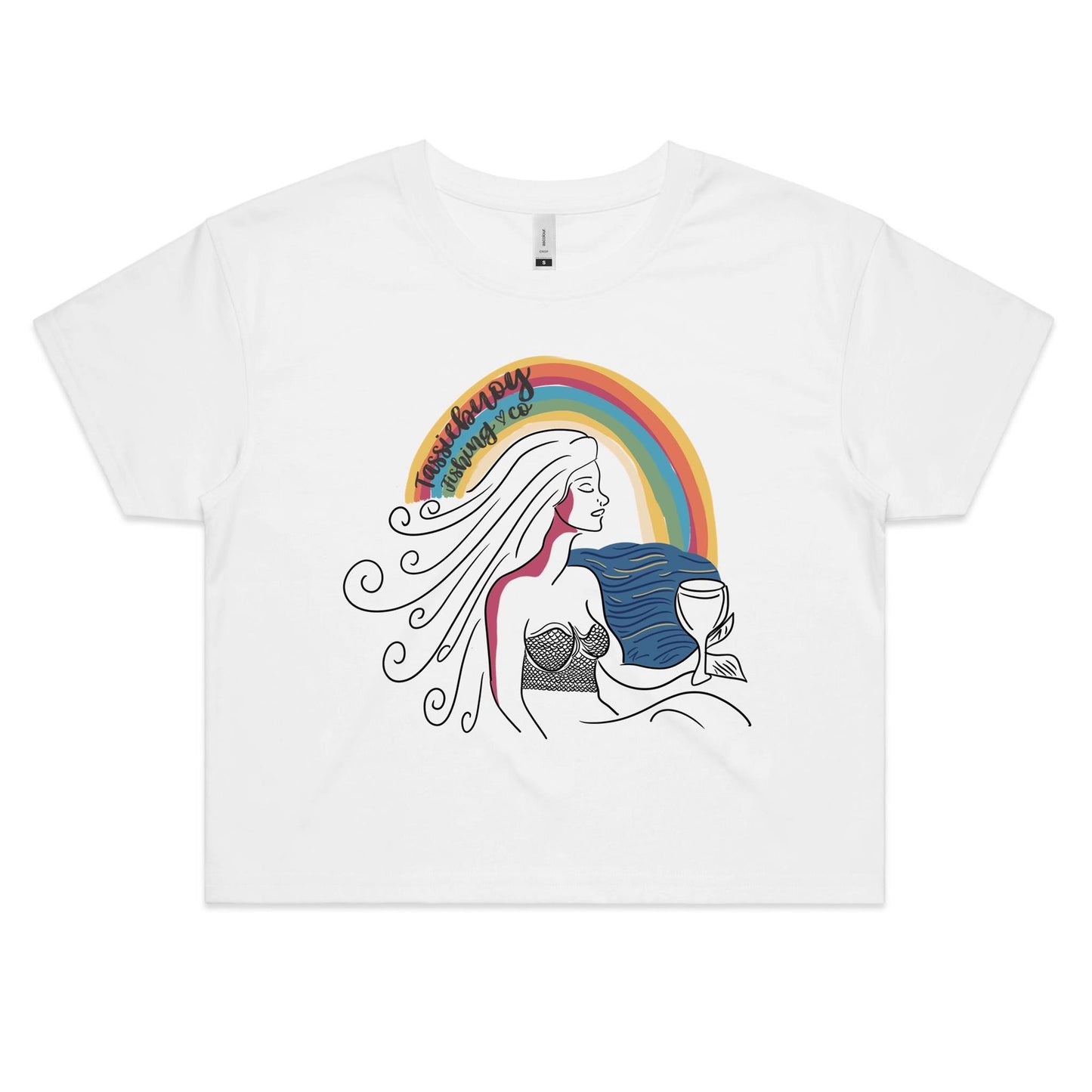 MERMAID COCKTAILS WOMENS CROP TEE