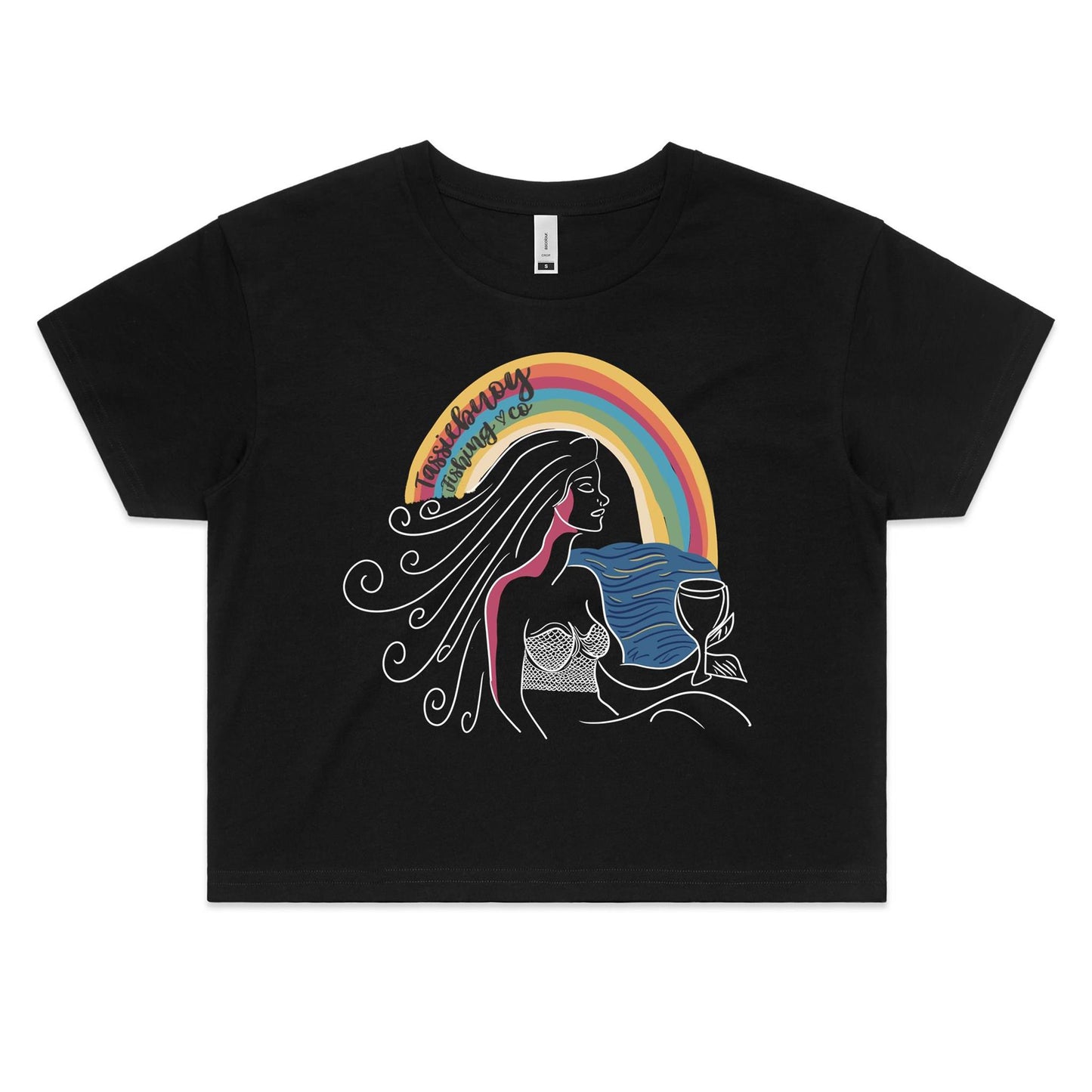 MERMAID COCKTAILS WOMENS CROP TEE